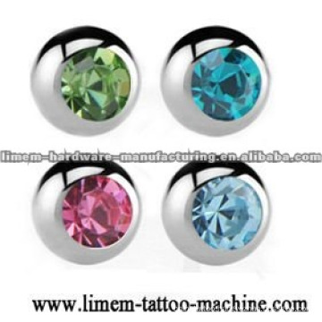 body piercing jewelry balls with stone